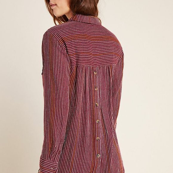 Anthropologie Isadora Button-Back Popover Tunic Top XXS - Picture 3 of 9